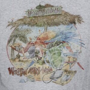 Vintage 90s Margaritaville T Shirt XL 22.5x28 Flip Flop Gray Caribbean Soul Surf